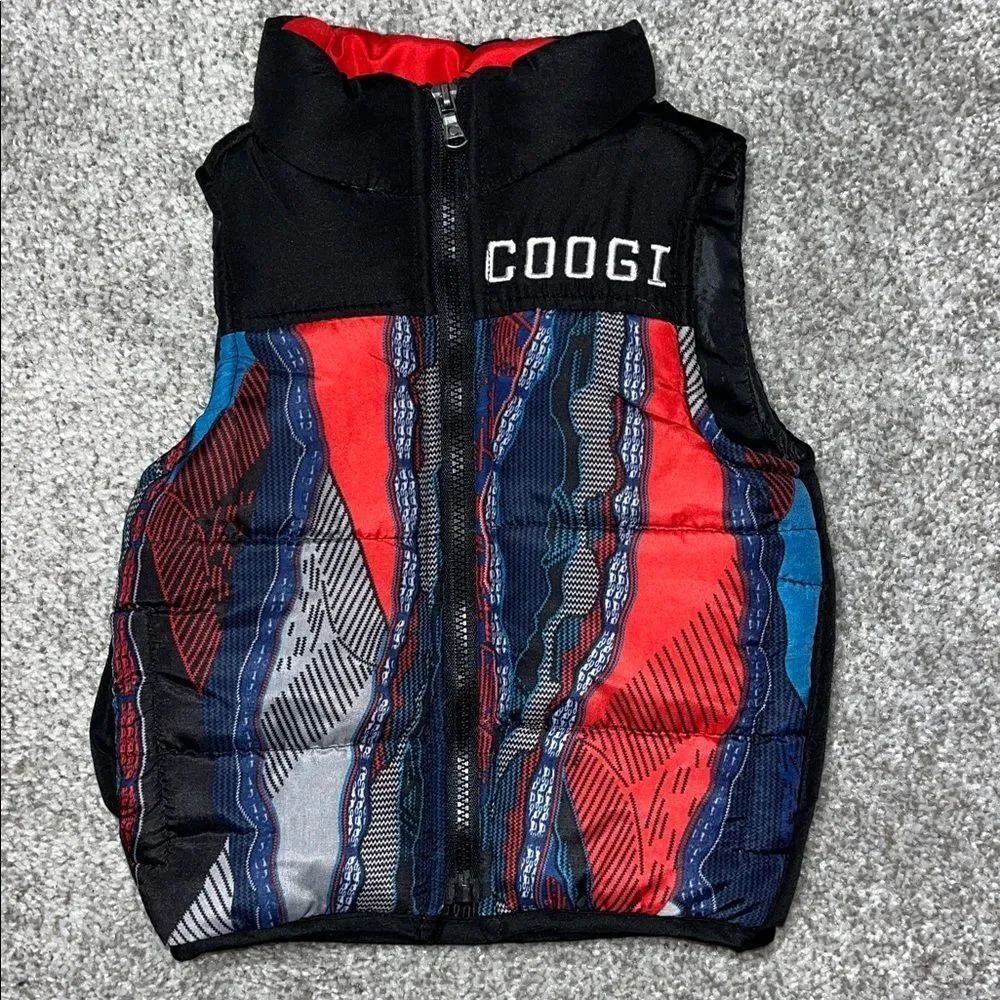 Coogi Black Red Puffer Puffy Winter Zipper Vest Jacket Boys Toddler Multi Colors